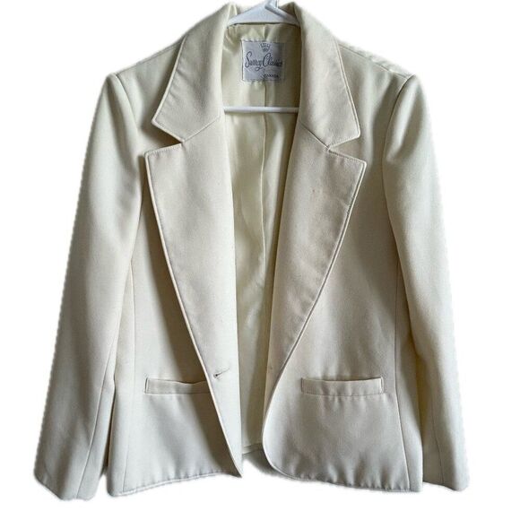 Sonoma Cream Blazer Tailored Suit Jacket - Picture 8 of 8
